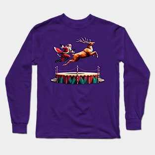 Christmas Santa and  Reindeer Long Sleeve T-Shirt